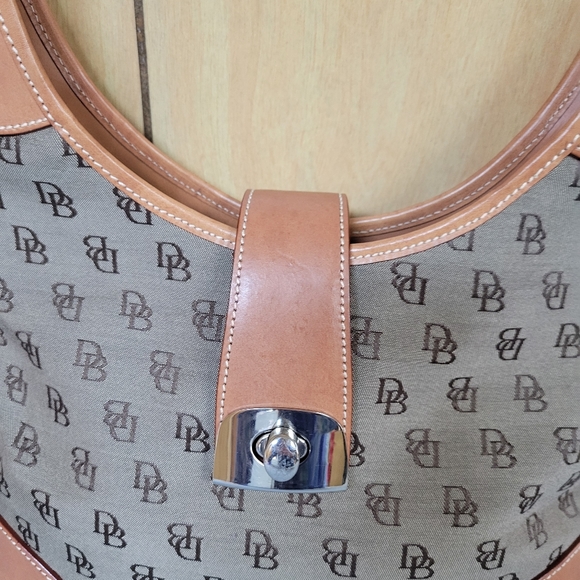 Dooney and Bourke Signature Canvas and Leather Shoulder Bag - Picture 6 of 10